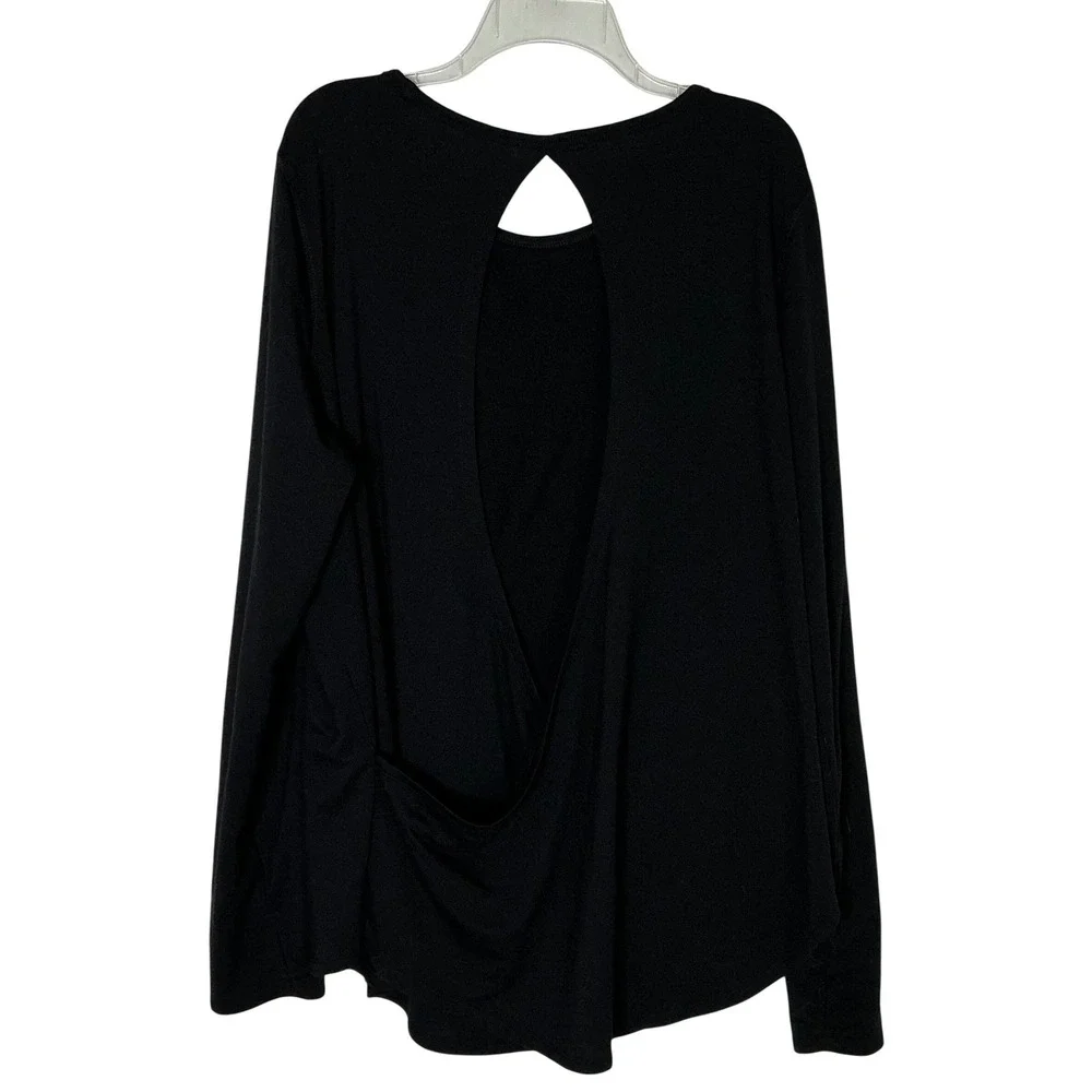 Old Navy Active Long Sleeve Open‎ Back Cutout Top Black XXL Tall Athletic